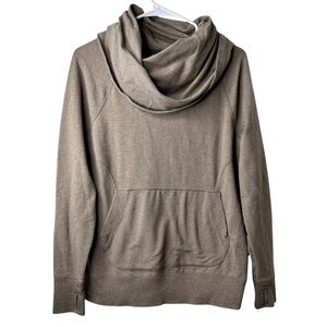 LL Bean Cozy Cowl-Neck Pullover Sweatshirt 506098 Light Brown MP‎ With Pockets